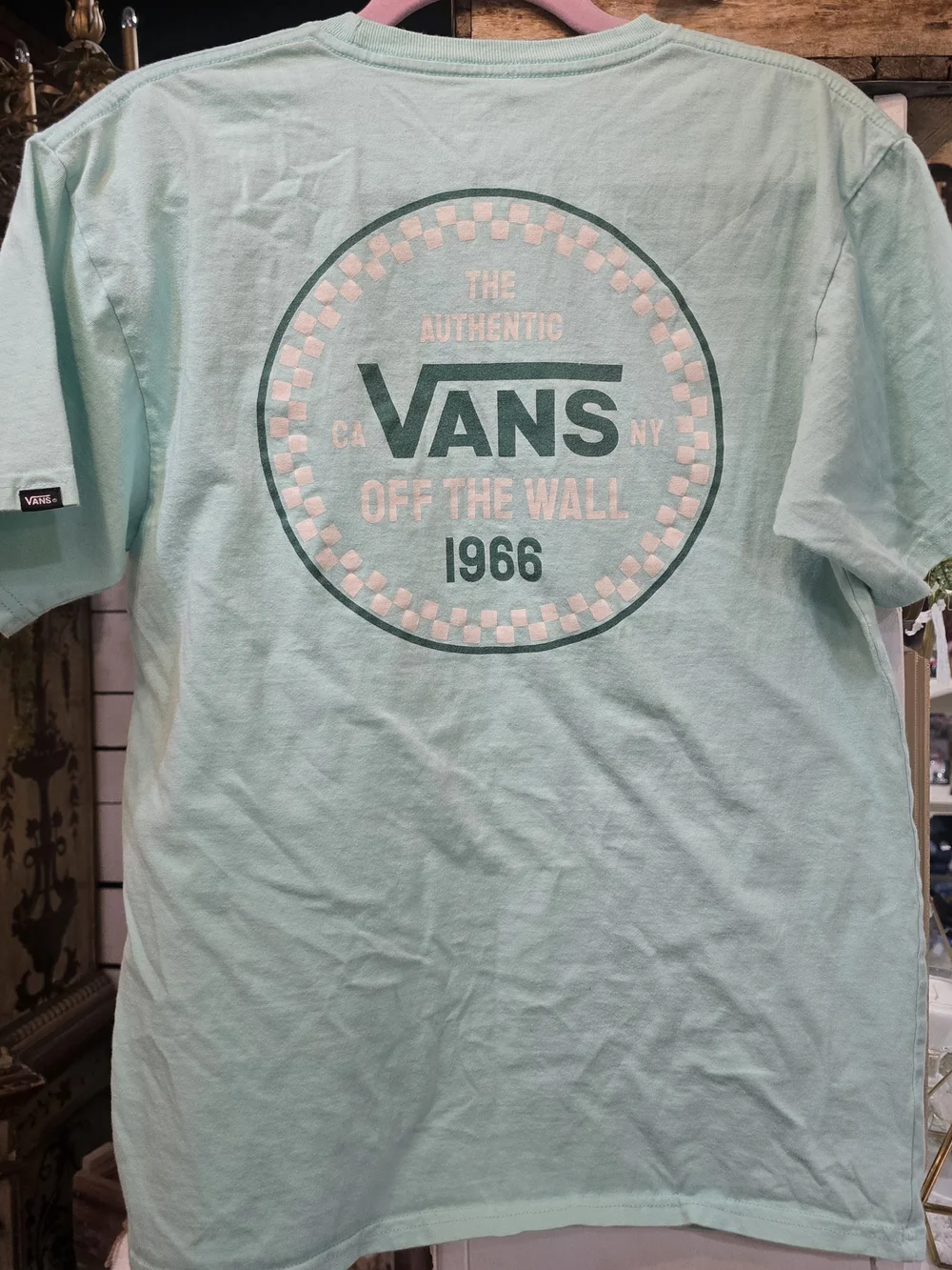 Vans Mint Green Short Sleeve Tee with Chest Logo